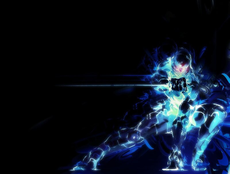 Armored Warrior with Sword — Blue, Dramatic, Night, Digital Art, Energy