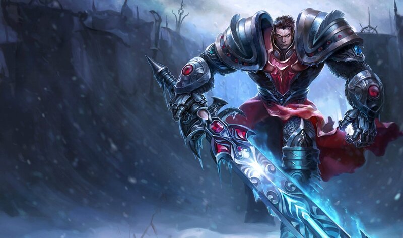 Armored Warrior with Sword — Blue, Dramatic