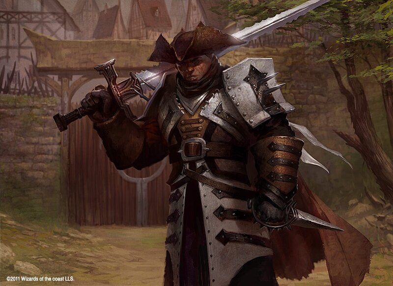 Armored Warrior with Sword — Brown, Dramatic, Afternoon