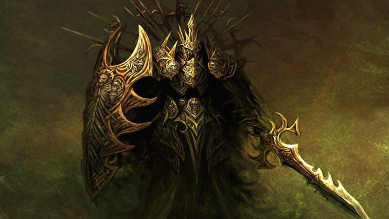 Armored Warrior with Sword — Gold, Dramatic, Digital Art, Shield