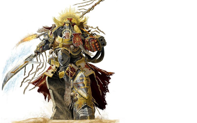 Armored Warrior with Sword — Gold, Dramatic, Digital Art