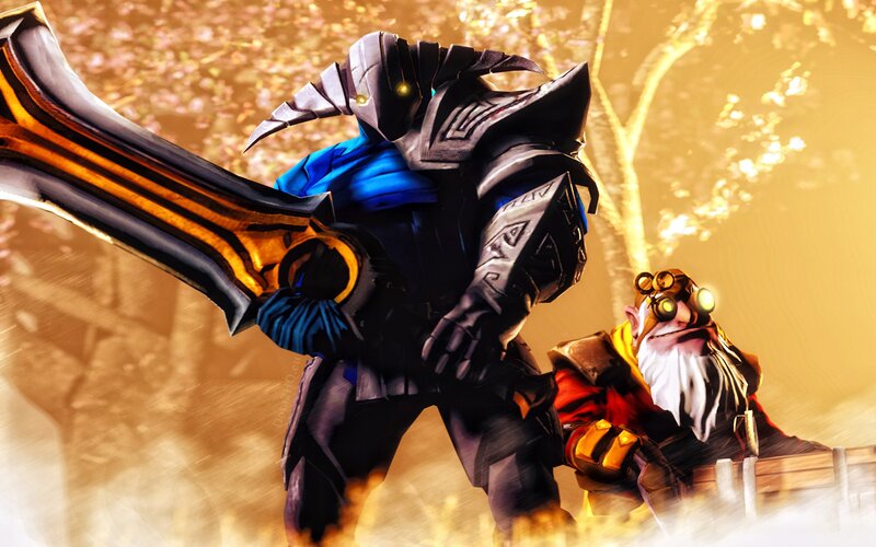 Armored Warrior with Sword — Gold, Dramatic, Sunset
