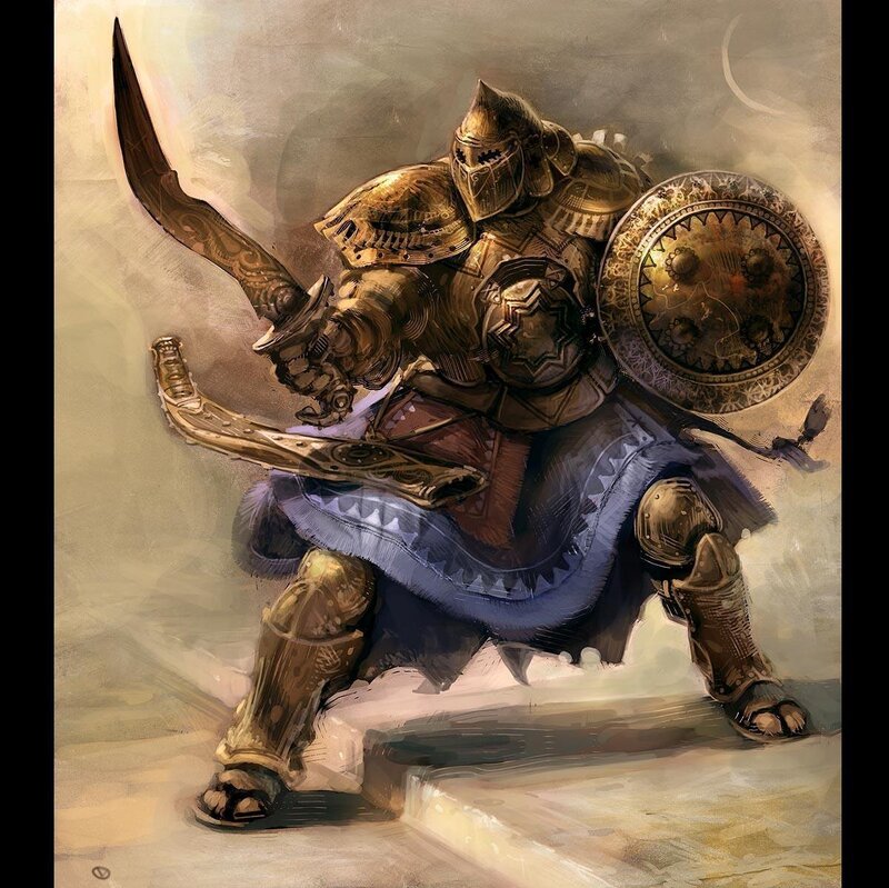 Armored Warrior with Sword — Gold