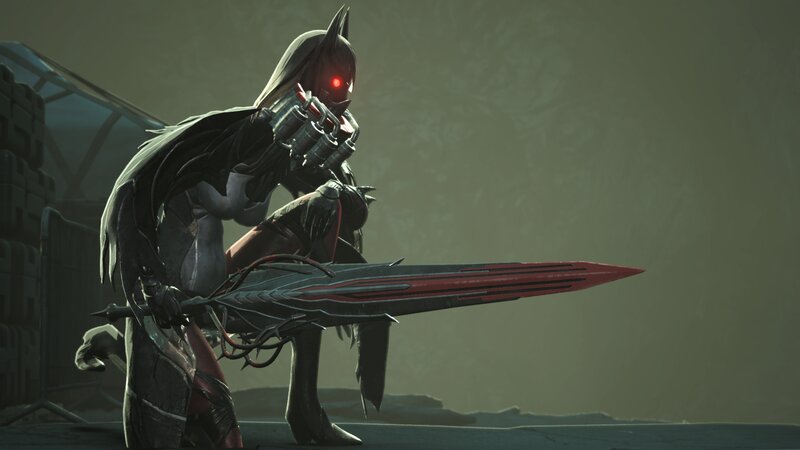 Armored Warrior with Sword — Gray, Dark, Dramatic, 3d Render