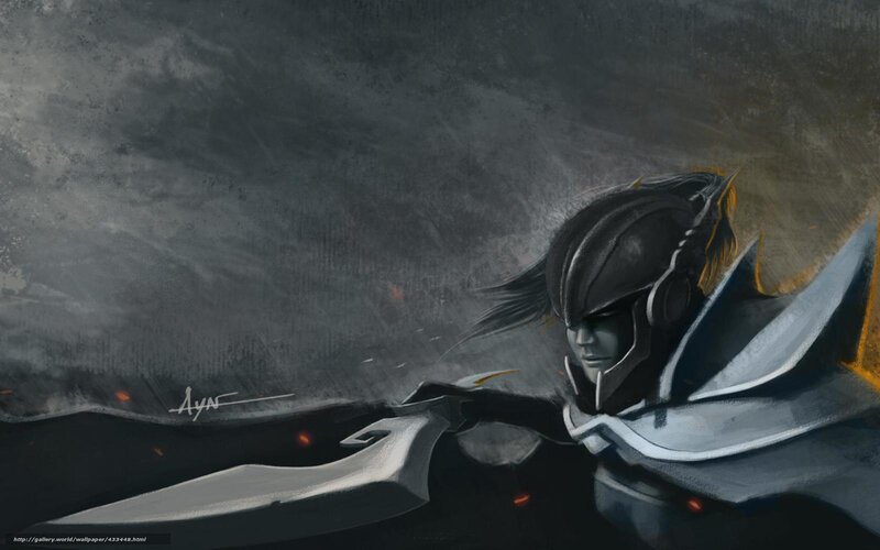 Armored Warrior with Sword — Gray, Dramatic, Digital Art, Armor, Fire