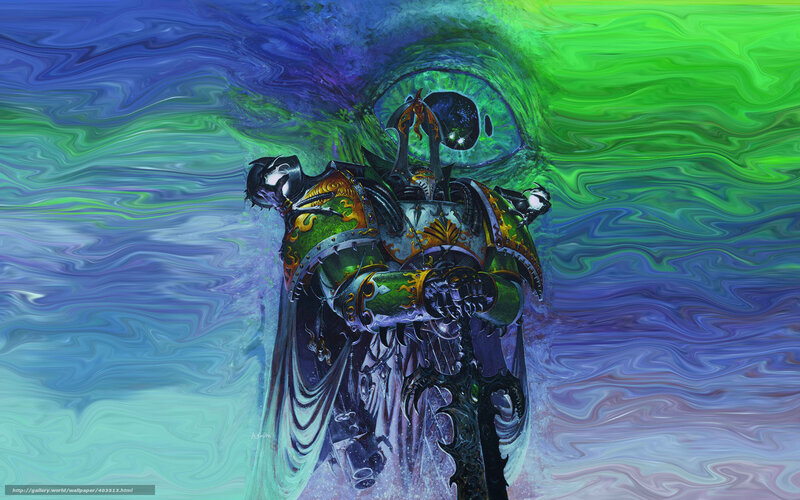 Armored Warrior with Sword — Green, Dramatic, Digital Art, Armor, Eye
