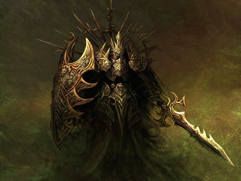 Armored Warrior with Sword — Green, Dramatic, Digital Art