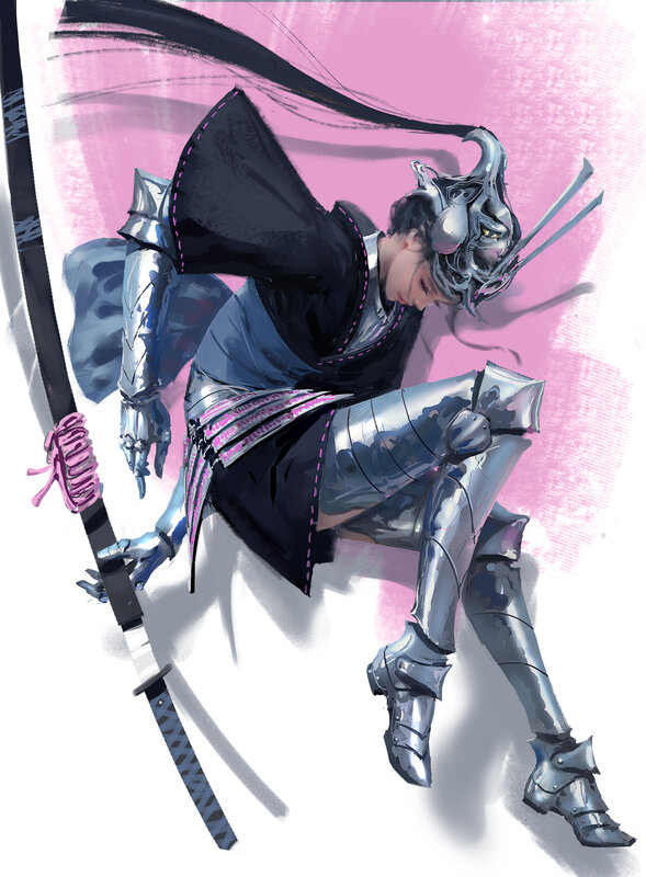Armored Warrior with Sword — Pink