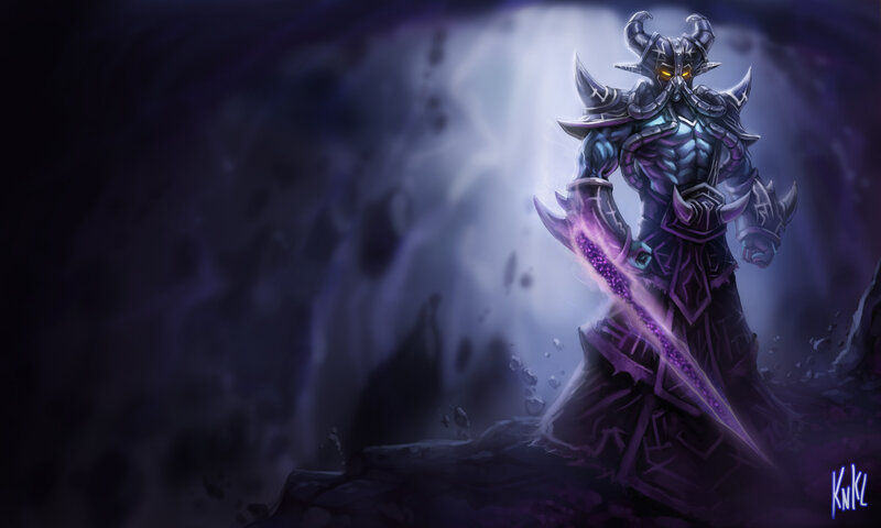 Armored Warrior with Sword — Purple, Dramatic, Night