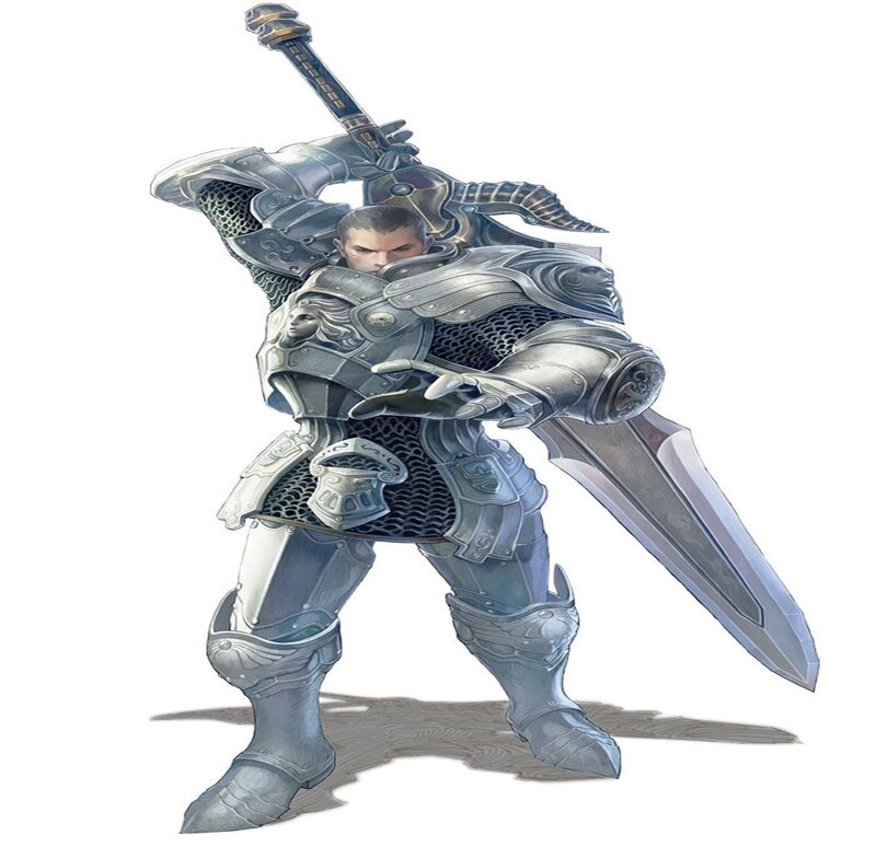 Armored Warrior with Sword — Silver