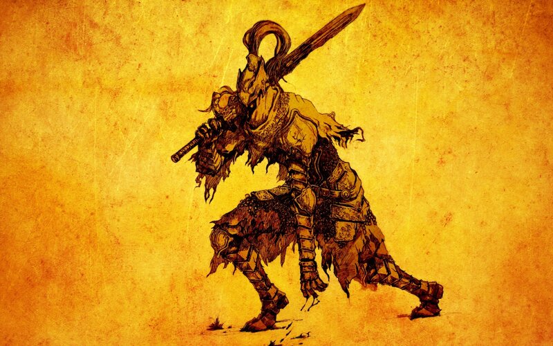 Armored Warrior with Sword — Yellow