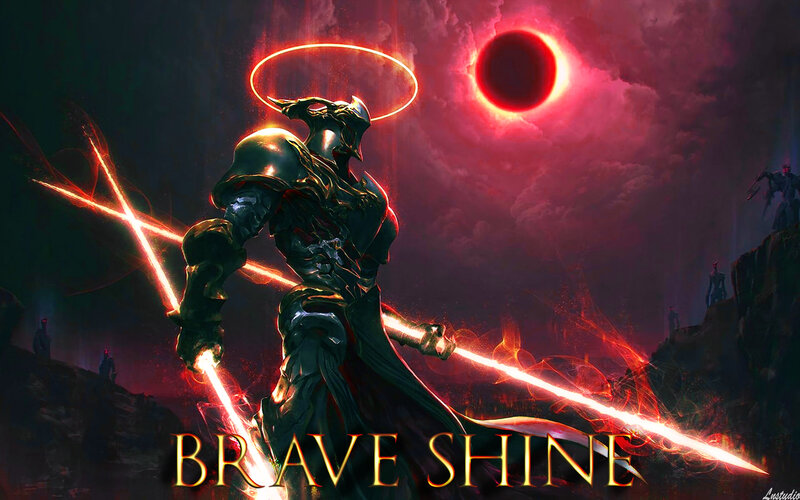 Armored Warrior with Swords — Red, Dramatic, Night