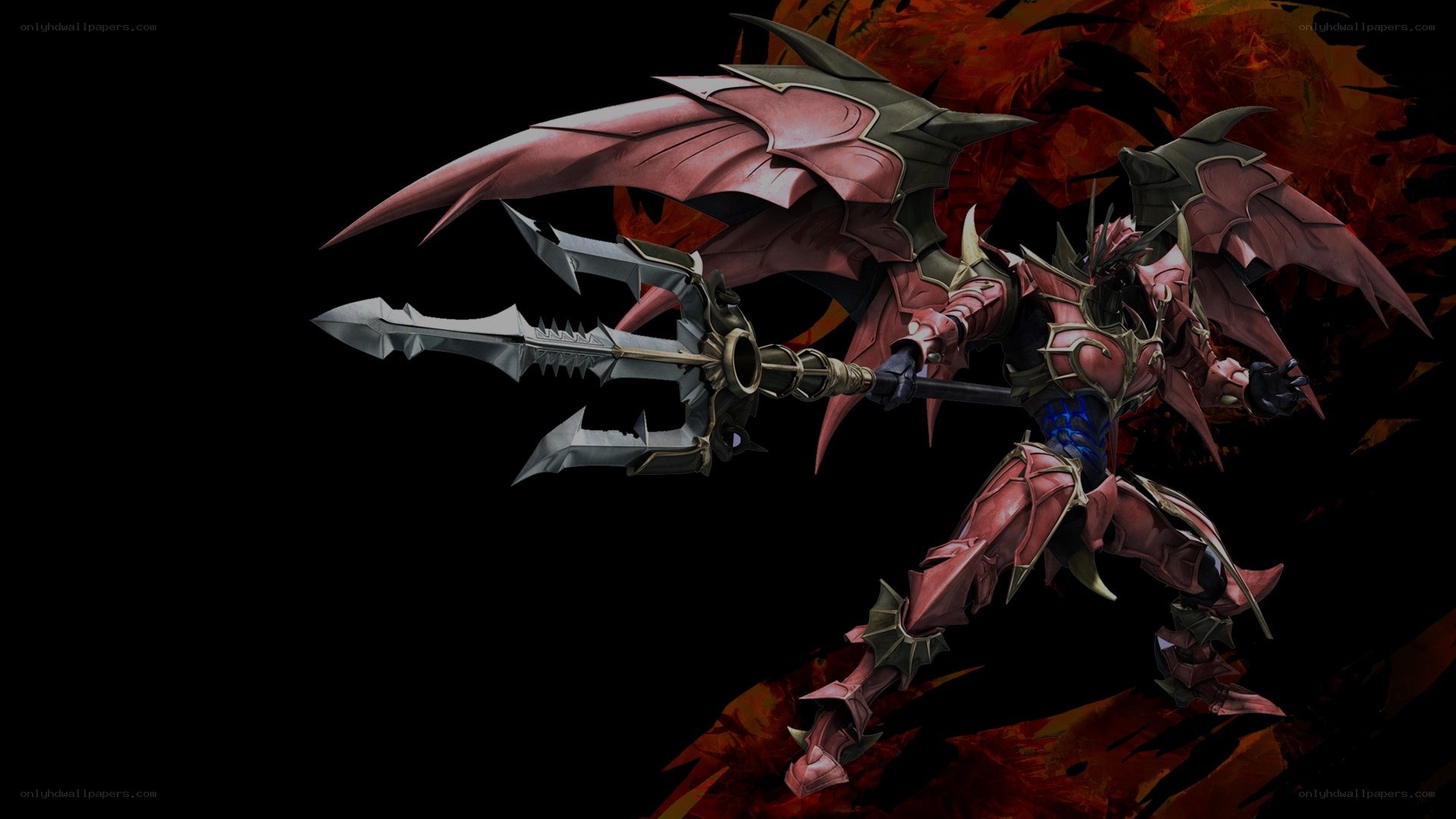 armored warrior with trident
