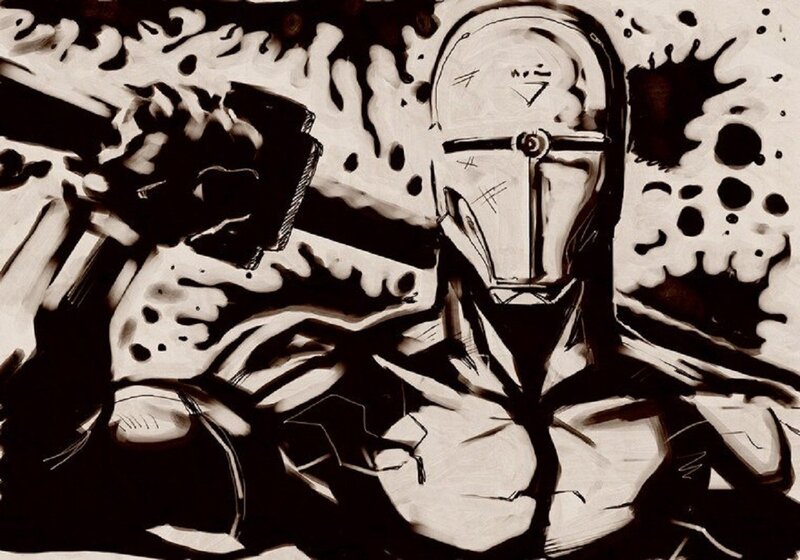 armored warrior with weapon