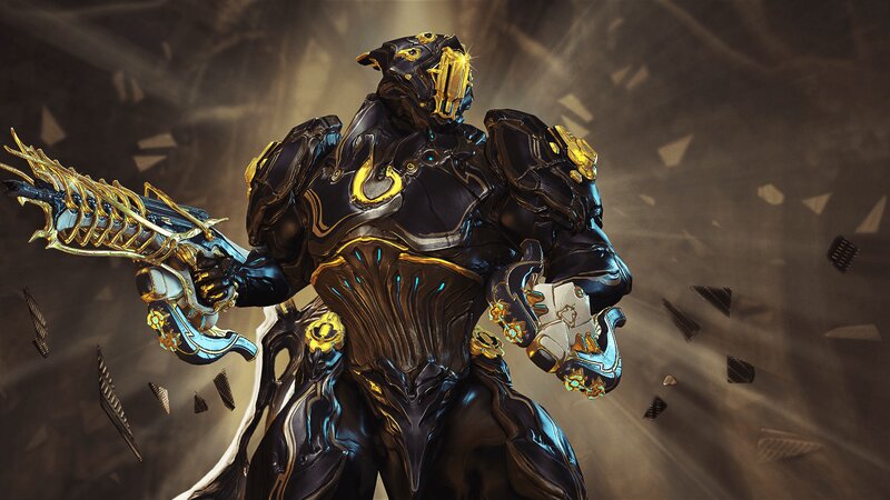 Armored Warrior with Weapon — Black, Dramatic, Digital Art, Armor, Shards