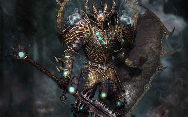 Armored Warrior with Weapon — Black