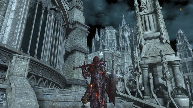 Armored Warrior with Weapon — Gray, Dark, Dramatic