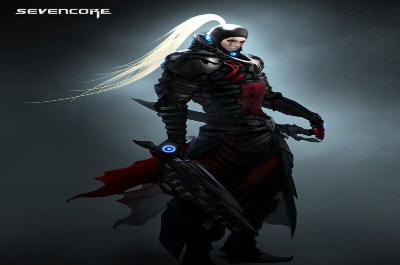 Armored Warrior with White Hair — Black