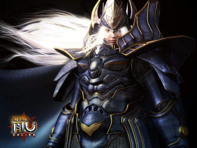 armored warrior with white hair