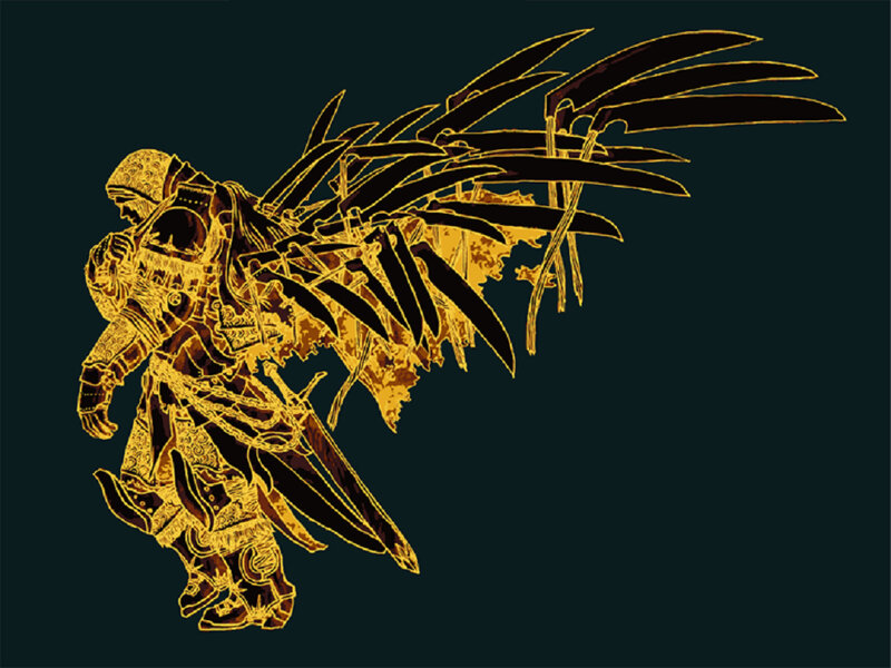 armored warrior with wings