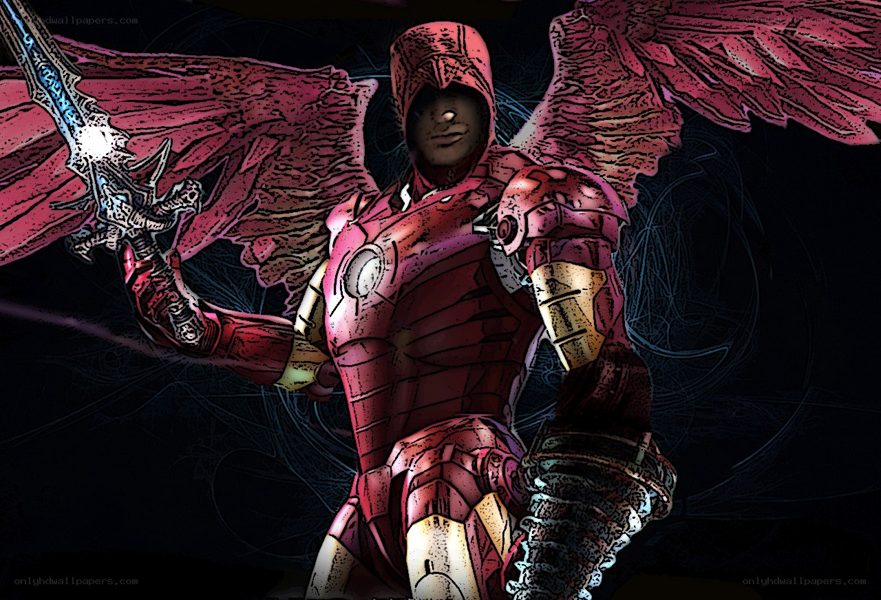 armored warrior with wings