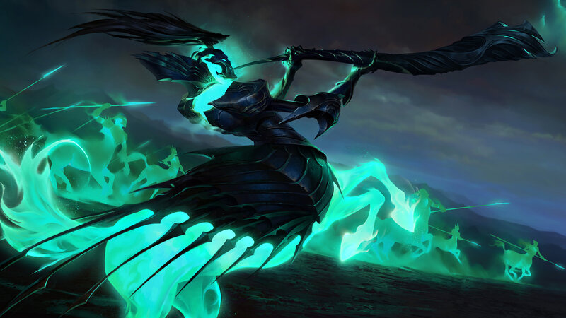 Armored Warrior with Wings — Green, Dramatic, Night