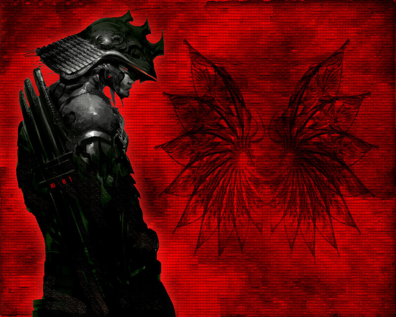 armored warrior with wings