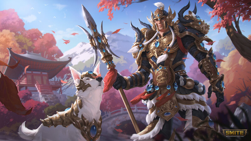 Armored Warrior with Wolf — Gold