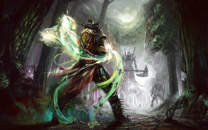 Armored Warrior with Wolf