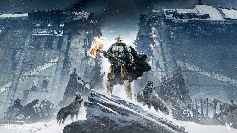 Armored Warrior with Wolves