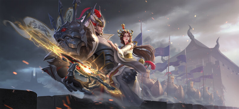 Armored Warrior with Woman