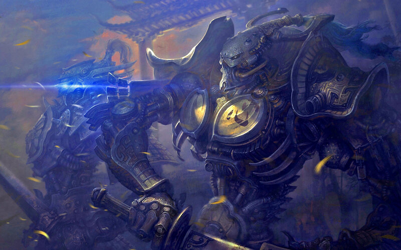 Armored Warriors Fighting — Blue