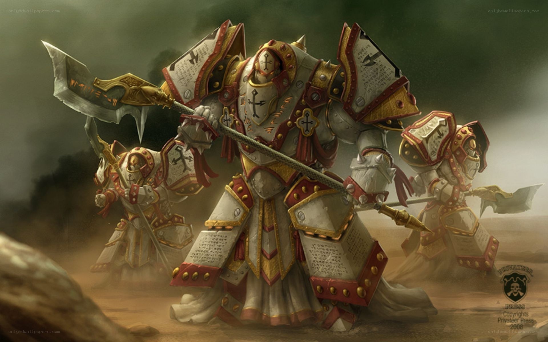armored warriors in battle
