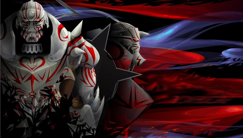 Armored Warriors in Battle — Black, Dramatic, Digital Art, Armor