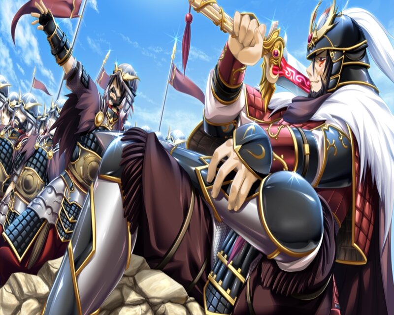 Armored Warriors in Battle — Blue, Dramatic, Afternoon
