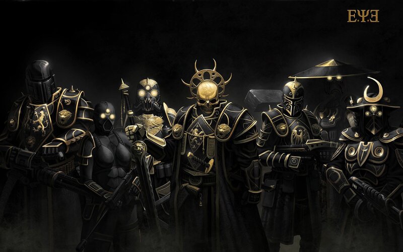 armored warriors in dark armor