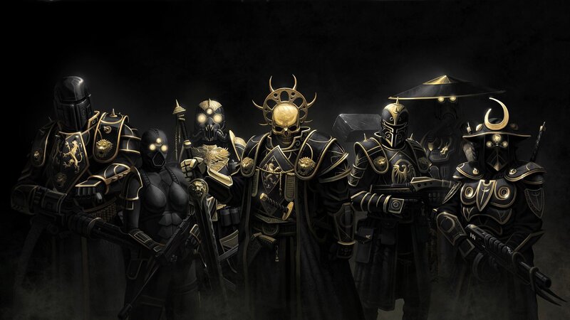 Armored Warriors in Dark Armor — Black, Dramatic