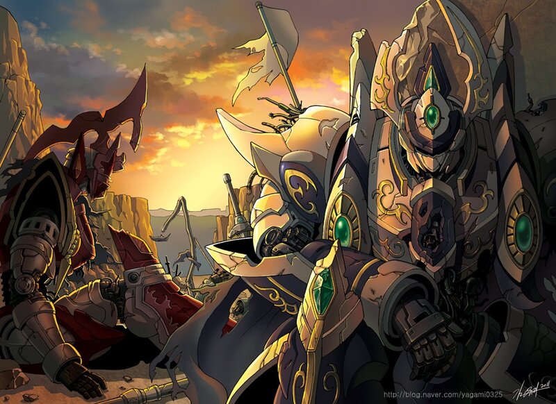 Armored warriors in desert battle
