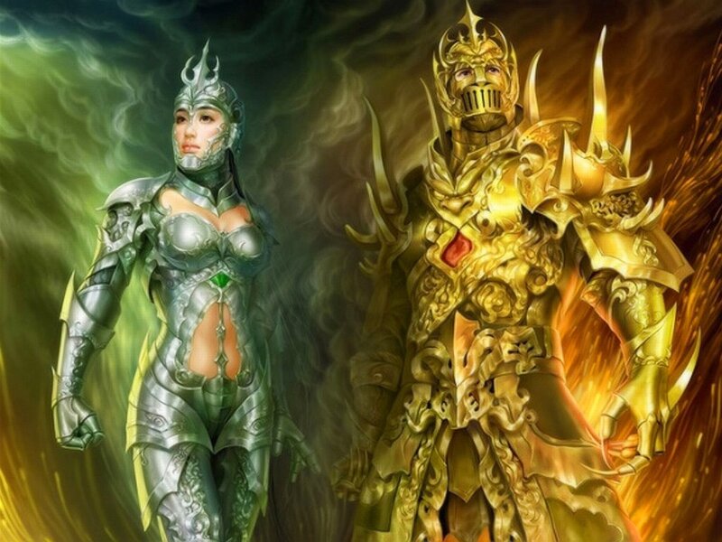 armored warriors in fantasy armor