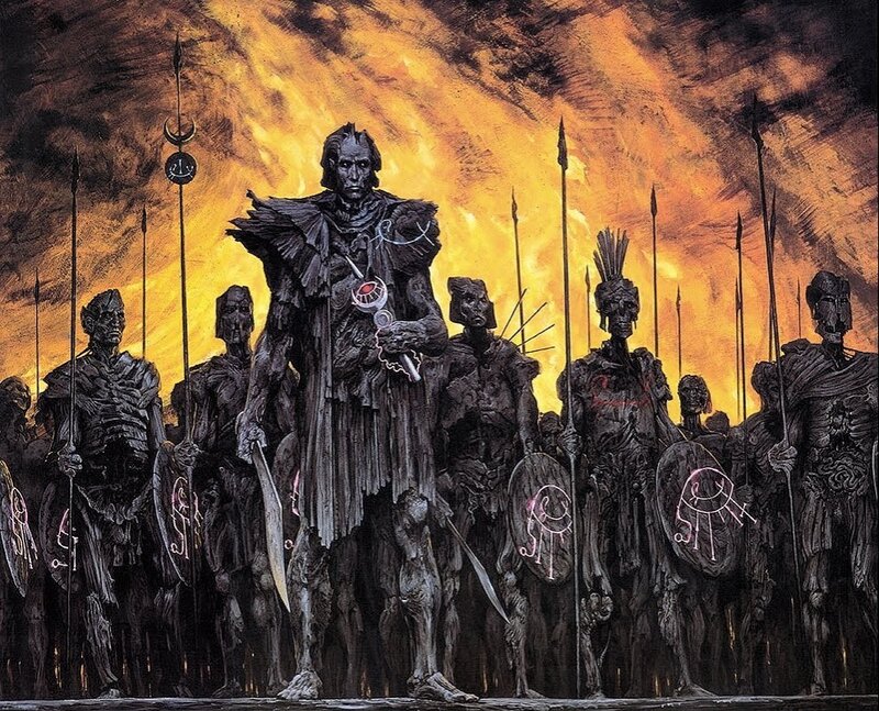 Armored Warriors in Fire — Black