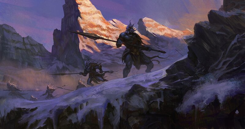 Armored Warriors in Mountains — Purple