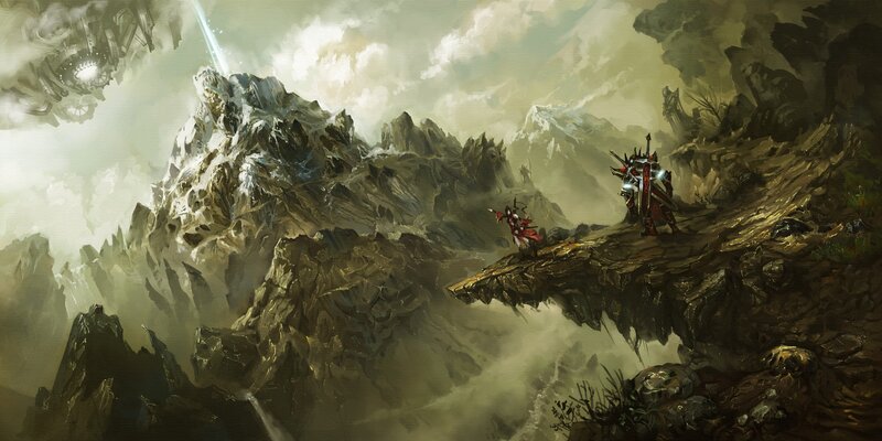 Armored Warriors on Cliff
