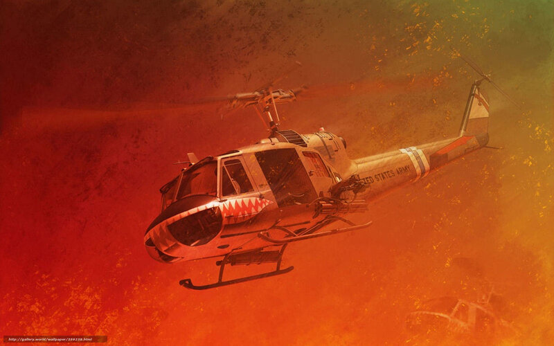 Army helicopter in combat