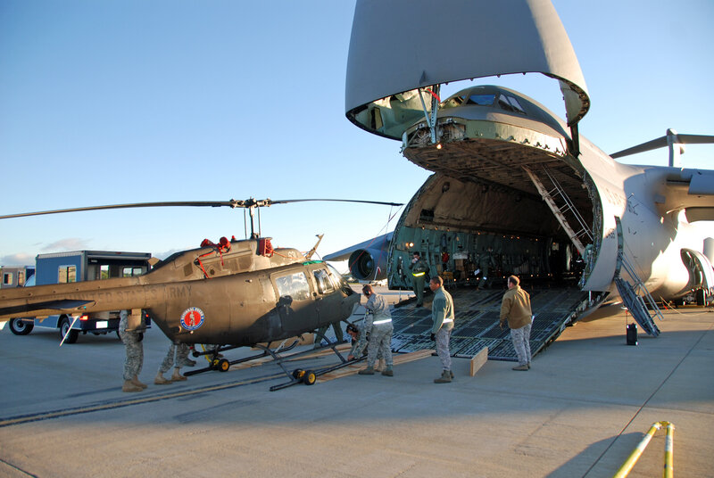 Army helicopter loading operation