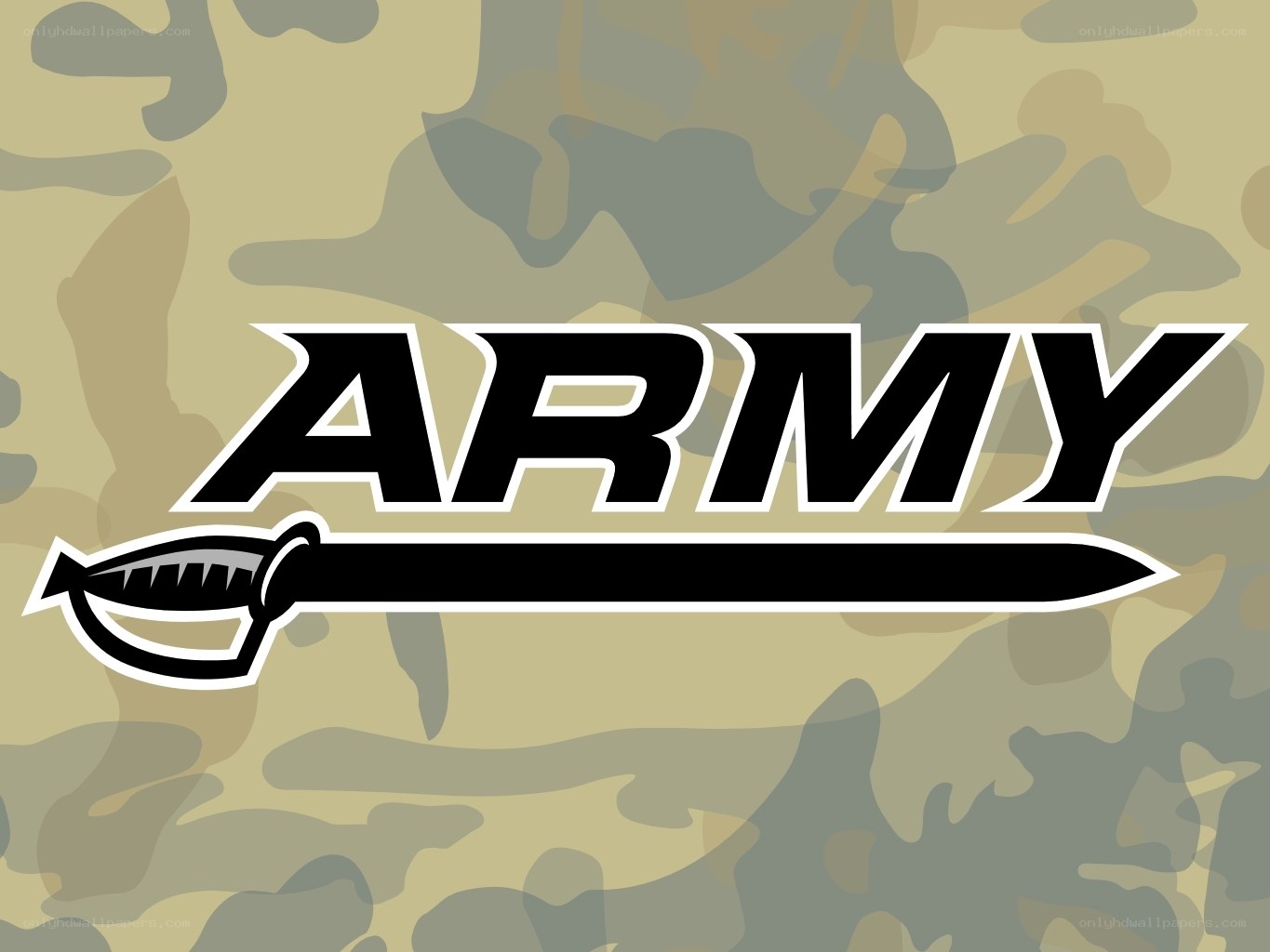 Army logo with camouflage background