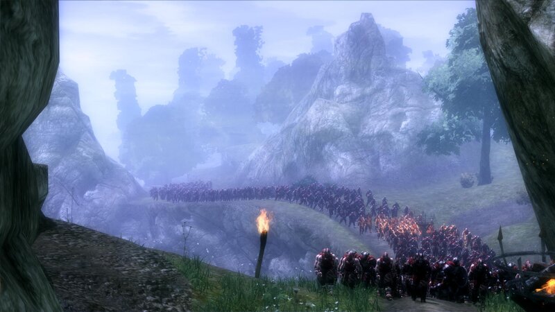 Army Marching Through Valley