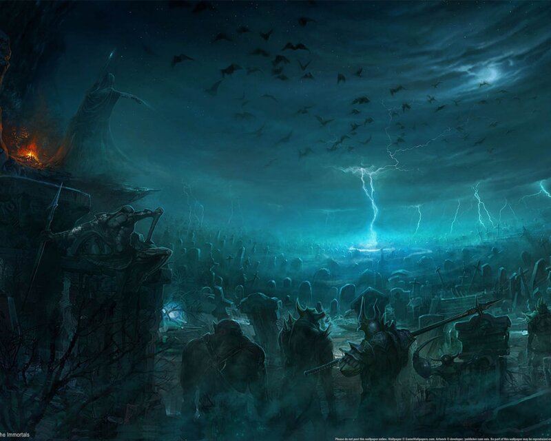 Army of Undead Warriors — Blue, Dramatic, Night