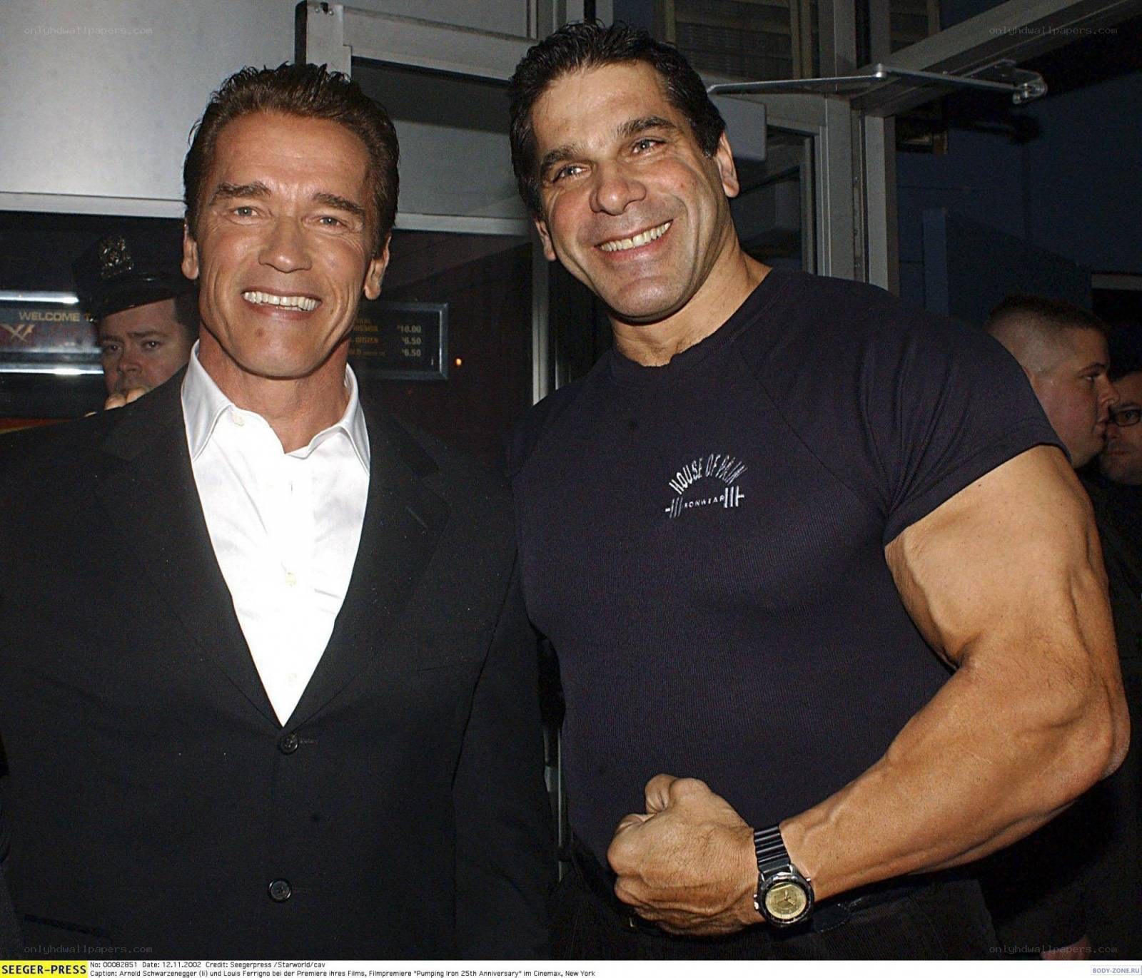 Arnold Schwarzenegger and Louis Ferrigno