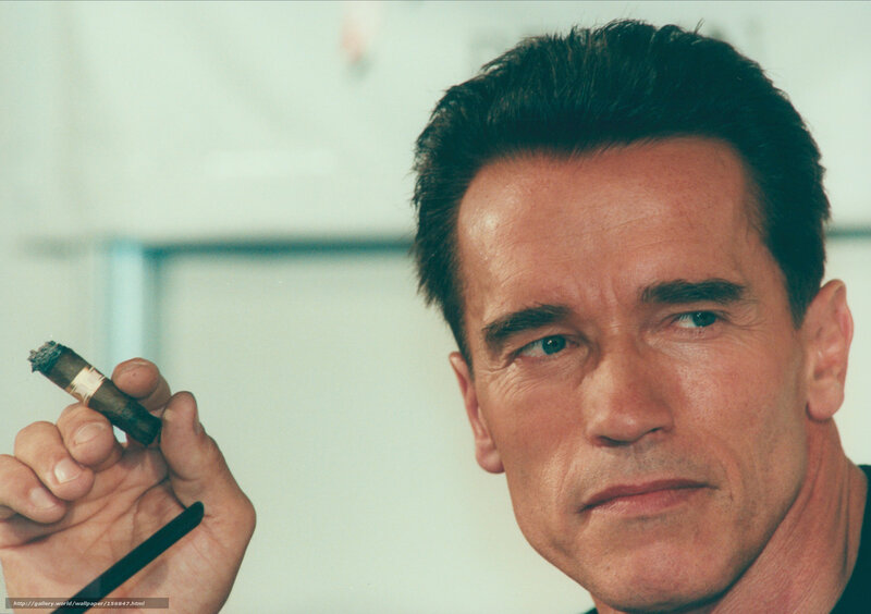 Arnold Schwarzenegger holding cigar