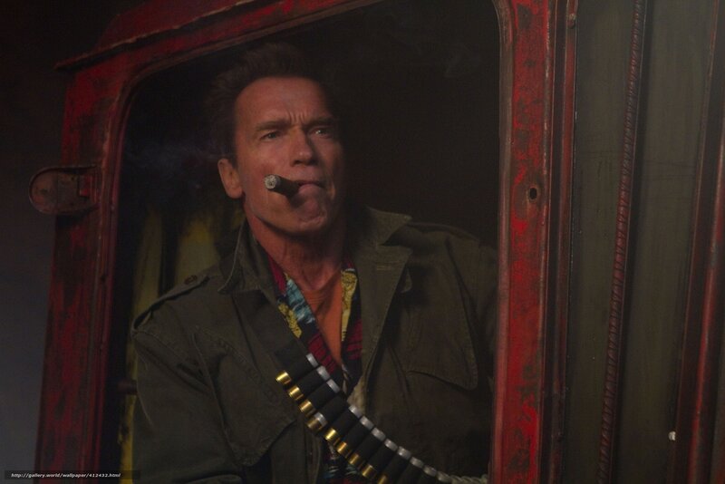 Arnold Schwarzenegger in action scene